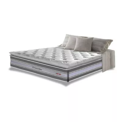 0 - Colchão Queen de Molas Ensacadas D33 com Pillow TOP Cama inBo