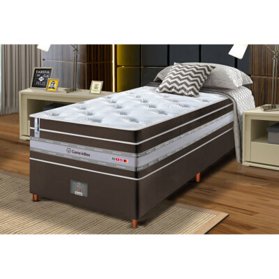 0 - Conjunto Cama Box Solteiro de Molas Ensacadas Cama inBox Sele