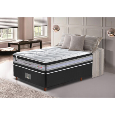 0 - Conjunto Cama Box Solteiro de Molas Ensacadas D33 Cama inBox