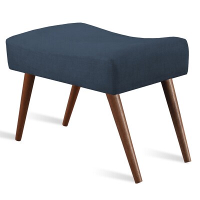 0 - Puff Cama inBox Aluna Retangular com Pés em Madeira Maciça Te