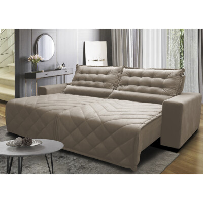 0 - Sofá 2,12m Retrátil e Reclinável com Molas Cama inBox Plus Te