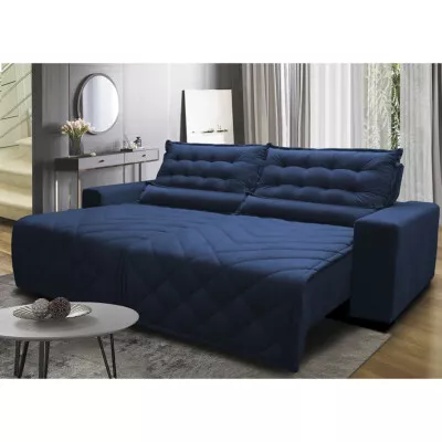 0 - Sofá 2,72m Retrátil e Reclinável com Molas Cama inBox Plus Te