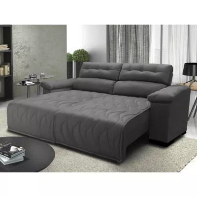 0 - Sofá 2,82m Retrátil e Reclinável com Molas Cama inBox Top Tec