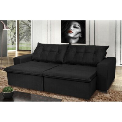 0 - Sofá Montenegro 2,32 Mts Retrátil, Reclinável com Molas no As