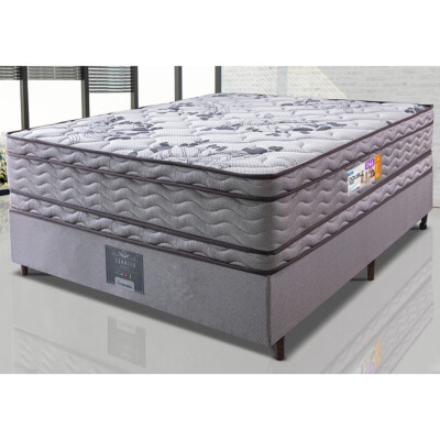 Cama Box Casal Colchão OrtoFirm + Box 138x188x71 Double Face Espuma D45 Cinza