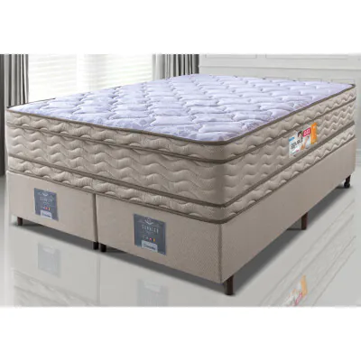 Cama Box King Colchão OrtoFirm + Box 193x203x71 Double Face Espuma D33 Dourado