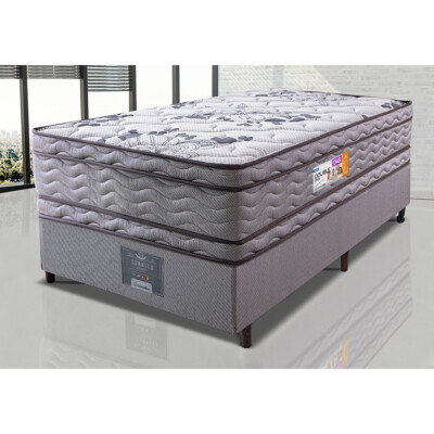Cama Box Solteiro Colchão OrtoFirm + Box 88x188x71 Double Face Espuma D45 Cinza
