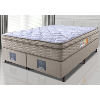 Cama Box King Colchão OrtoFirm + Box 193x203x67 One Face Espuma D33 Dourado