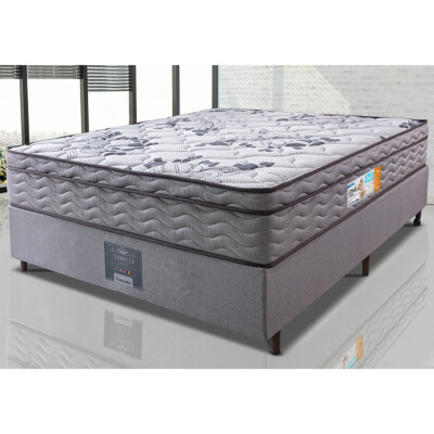 Cama Box Casal Colchão OrtoFirm + Box 138x188x67 One Face Espuma D45 Cinza