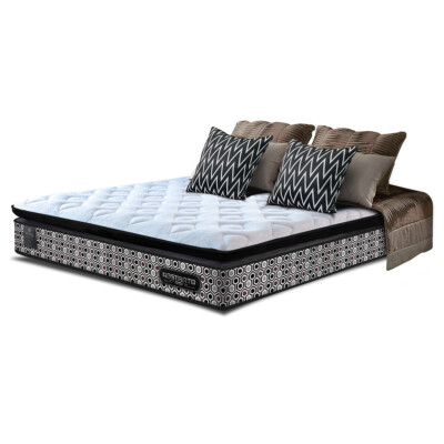 Colchão Queen Molas Ensacadas Pillow Top 158x198x31 Cama inBox Abstrato