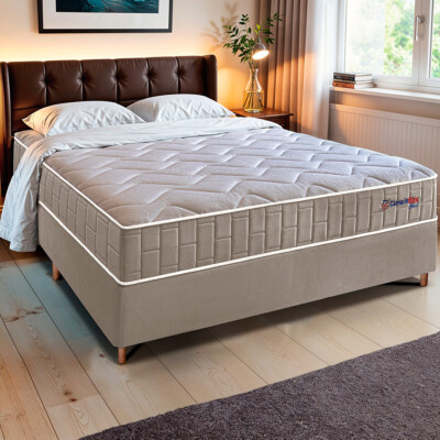 0 - Conjunto Cama Box Casal com Molas Ensacadas Cama inBox Cloud