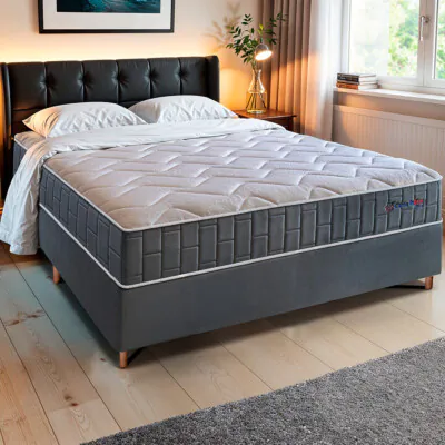 0 - Conjunto Cama Box Casal com Molas Ensacadas Cama inBox Cloud 