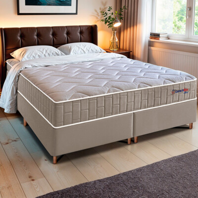 0 - Conjunto Cama Box King com Molas Ensacadas Cama inBox Cloud B