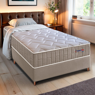 0 - Conjunto Cama Box Solteiro com Molas Ensacadas Cama inBox Clo