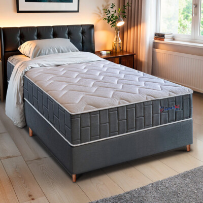 0 - Conjunto Cama Box Solteiro com Molas Ensacadas Cama inBox Clo
