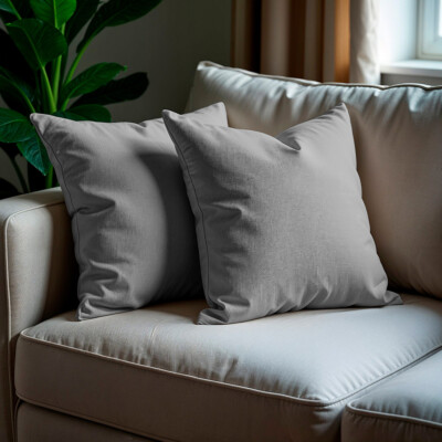 Kit 2 Capas de Almofadas Boucle Cinza Claro 45x45cm Cama inBox