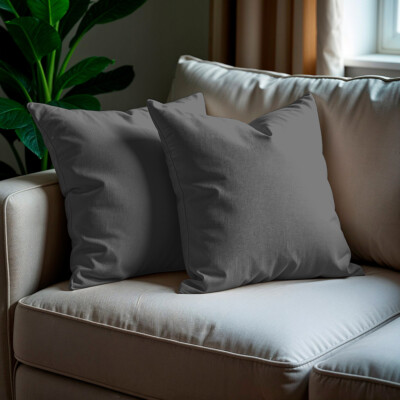 Kit 2 Capas de Almofadas Boucle Cinza Escuro 45x45cm Cama inBox