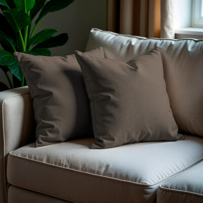 Kit 2 Capas de Almofadas Boucle Marrom 45x45cm Cama inBox