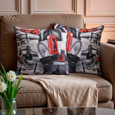 Kit 2 Capas de Almofadas Londres 45x45cm Cama inBox
