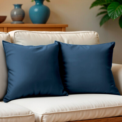 Kit 2 Capas de Almofadas Velusoft Azul 45x45cm Cama inBox