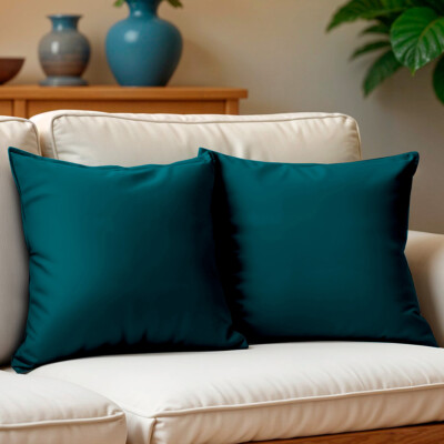 Kit 2 Capas de Almofadas Velusoft Petróleo 45x45cm Cama inBox