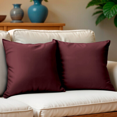 Kit 2 Capas de Almofadas Velusoft Vinho 45x45cm Cama inBox