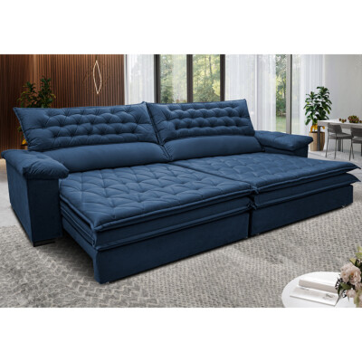 0 - Sofá Retrátil e Reclinável Molas Ensacadas Cama inBox Botonê