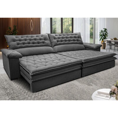 0 - Sofá Retrátil e Reclinável Molas Ensacadas Cama inBox Botonê