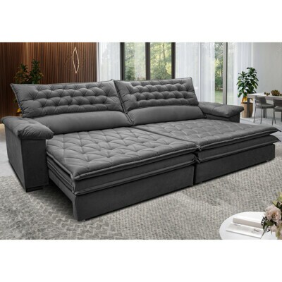 0 - Sofá Retrátil e Reclinável Molas Ensacadas Cama inBox Botonê