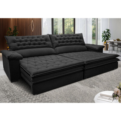 0 - Sofá Retrátil e Reclinável Molas Ensacadas Cama inBox Botonê