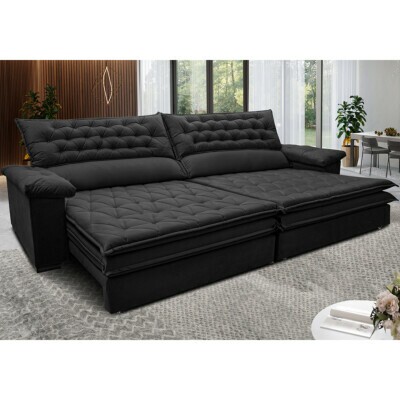 0 - Sofá Retrátil e Reclinável Molas Ensacadas Cama inBox Botonê