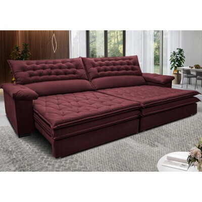 0 - Sofá Retrátil e Reclinável Molas Ensacadas Cama inBox Botonê