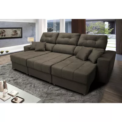 7 - Sofá Retrátil e Reclinável Cama inBox Diamond 2,72m Tecido Su