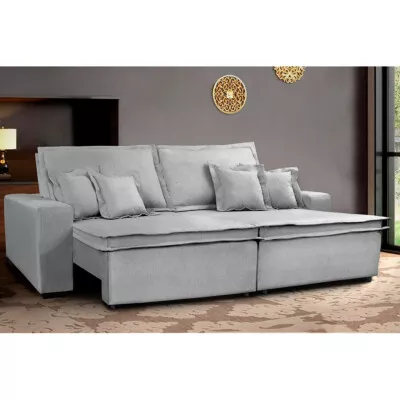 0 - Sofa Retrátil e Reclinável com Molas Cama inBox Premium 2,12m