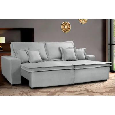 0 - Sofa Retrátil e Reclinável com Molas Cama inBox Premium 2,92m